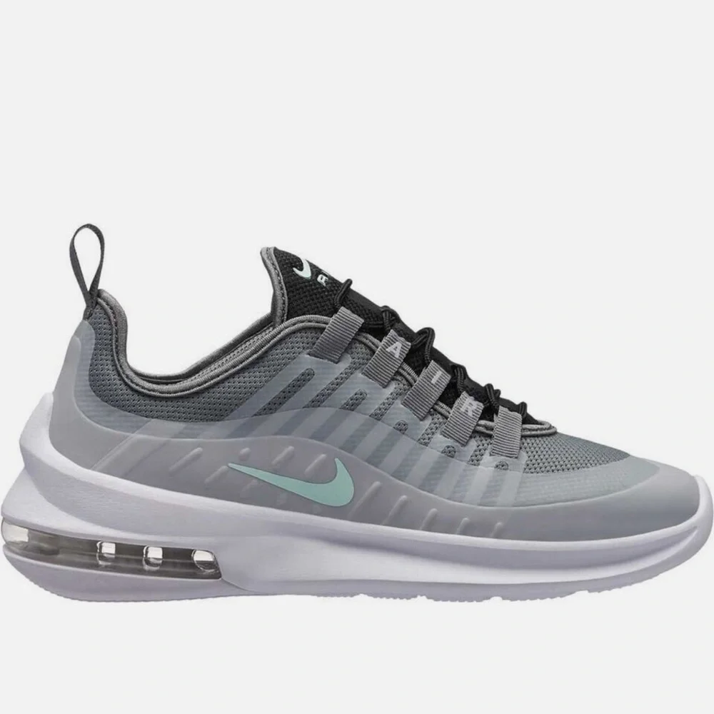 Nike Air Max Women's Athletic Shoes in Gray and Black with Light Teal Swoosh